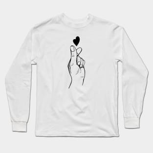 korean gesture love heart Long Sleeve T-Shirt